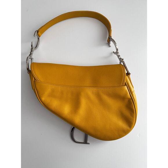 Dior mustard leather saddle bag - Picture 3 of 6